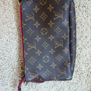 Louis Vuitton Monogram Clutch with Red Accents